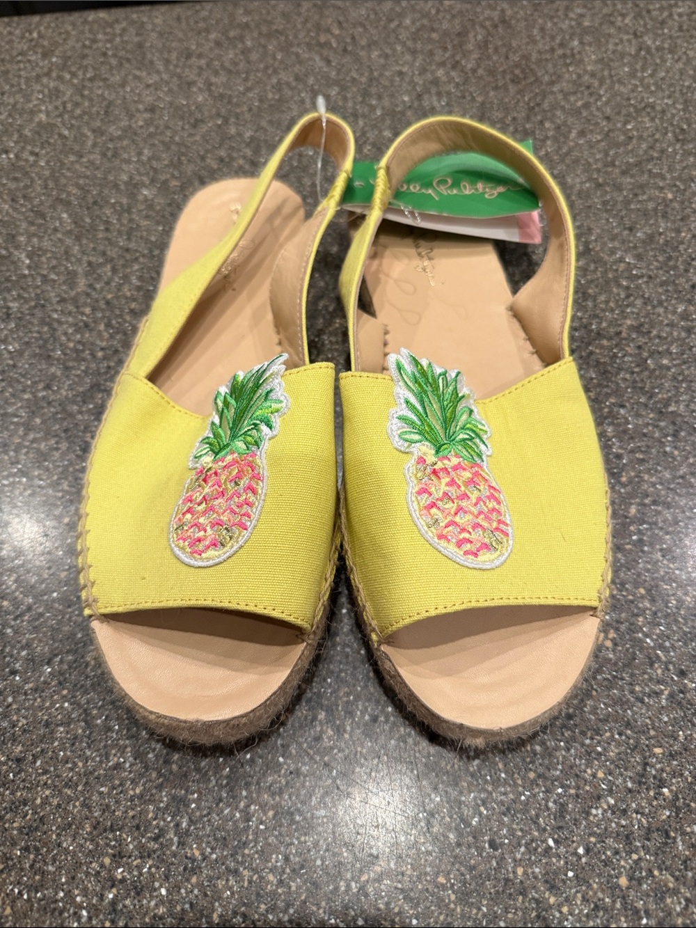 Lilly Pulitzer Yellow Pineapple Patch Slingback Espadrilles